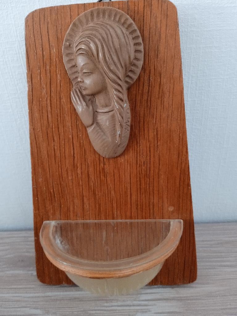 vintage wijwater vatje, Verzamelen, Ophalen of Verzenden, Zo goed als nieuw, Beeld(je)