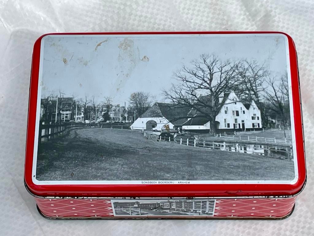 Vintage Blikken Trommel Sonsbeek Boerderij Arnhem, Antiek en Kunst, Ophalen of Verzenden