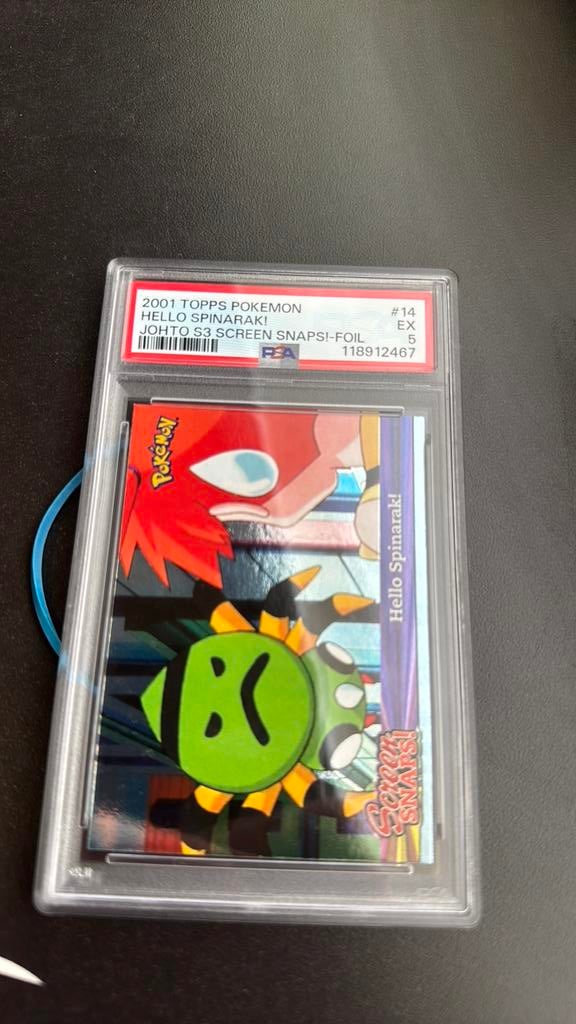 2001 Topps Pokemon - PSA5 EX - Hello Spinarak!, Ophalen of Verzenden, Zo goed als nieuw, Losse kaart