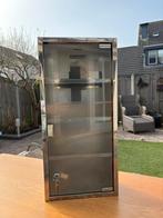 Medicijnkast glas/metaal 27x57x12 cm, Gebruikt, Glas, Minder dan 100 cm, 25 tot 50 cm