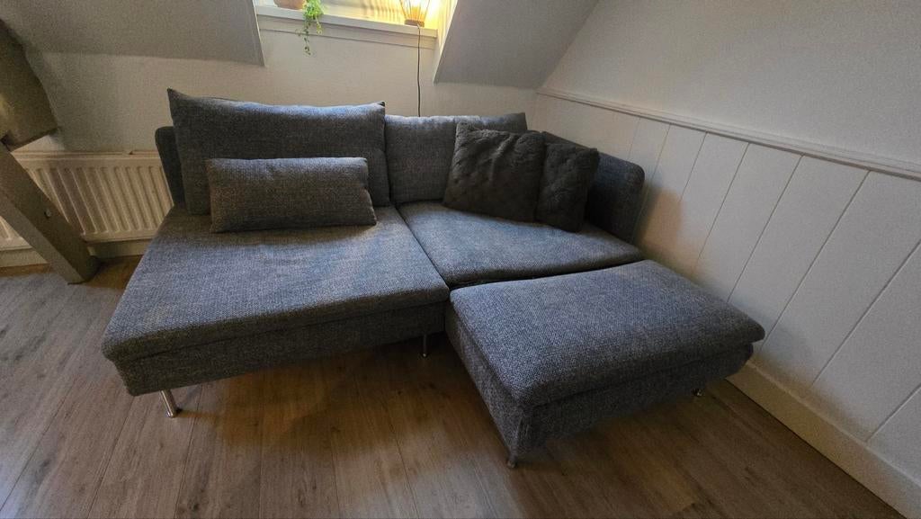 Grijze Loungebank, Ophalen, Gebruikt, Stof, Landelijk