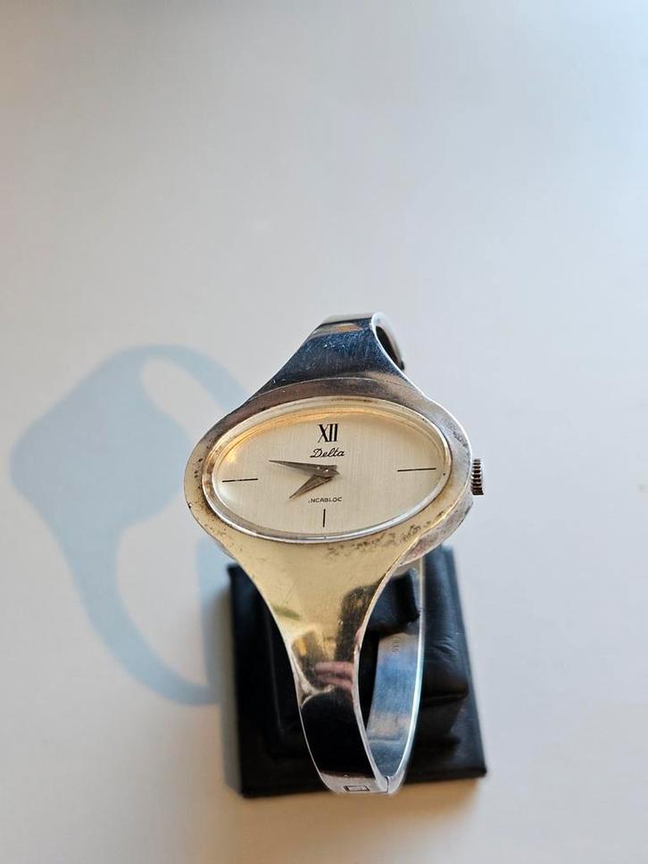 Vintage Delta Dameshorloge - massief zilver 835 gekeurd, Sieraden, Tassen en Uiterlijk, Horloges | Antiek, Polshorloge, Overige merken
