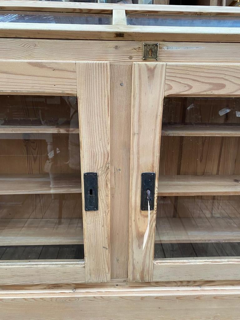 Ondiep oud grenen kastje vitrinekastje opzetkastje, Antiek en Kunst, Ophalen