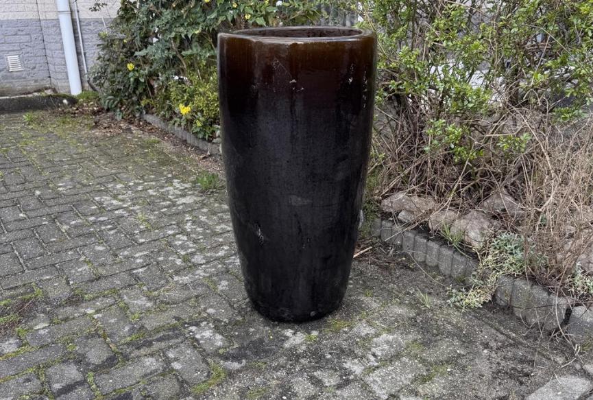 Grote, geglazuurde (bloem)pot, Tuin en Terras, Bloempotten, Ophalen, 40 cm of meer, Zo goed als nieuw, Balkon