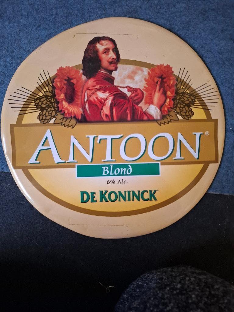 Reclamebordje  Anton van de Koninck bier, Verzamelen, Biermerken, Ophalen of Verzenden, Zo goed als nieuw, Reclamebord, Plaat of Schild