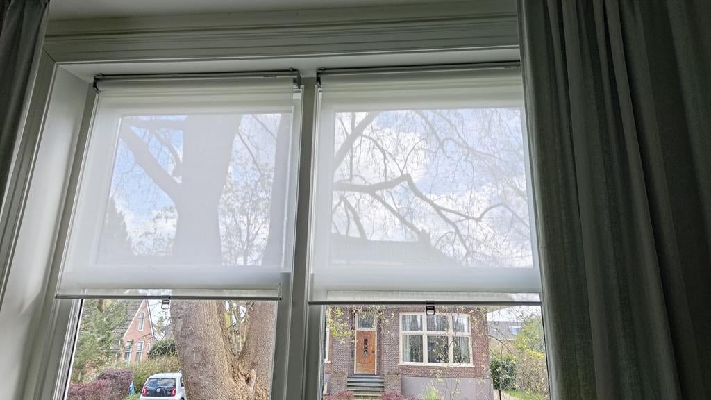 Ikea Skogsklöver rolgordijnen, 4 x 100 cm,1 x 60 cm breed, Huis en Inrichting, Stoffering | Gordijnen en Lamellen, Wit, Zo goed als nieuw