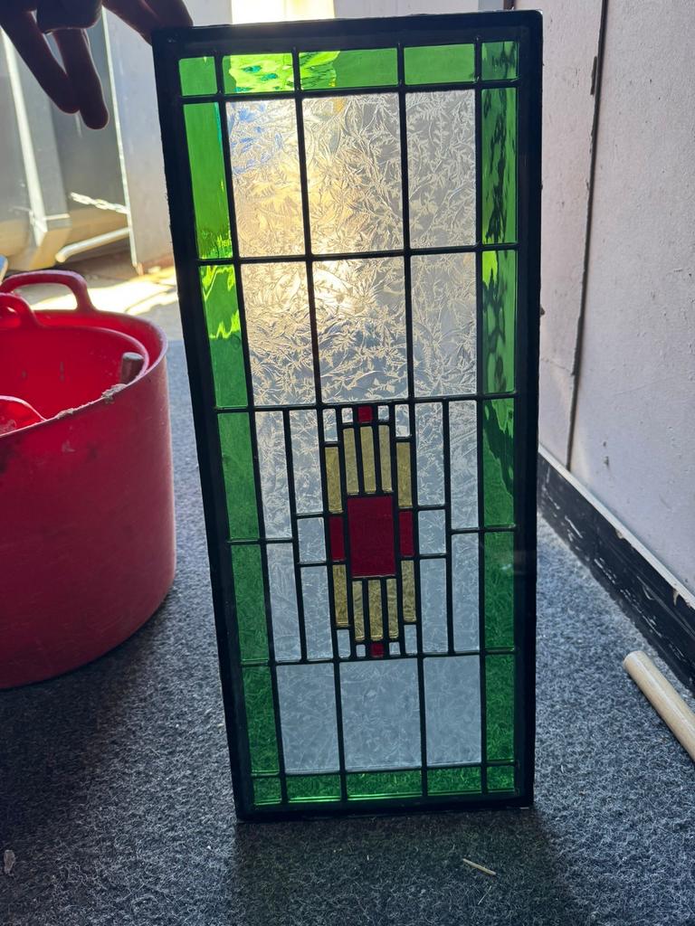 Prachtig Glas in Lood Raam - dubbel glas, Ophalen, Gevelraam of Ruit, Gebruikt, Minder dan 80 cm