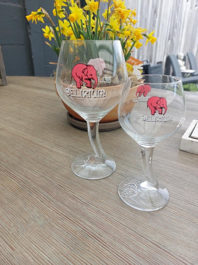 2 mooie glazen van het bels bier delirium., Verzamelen, Biermerken, Ophalen of Verzenden, Zo goed als nieuw, Glas of Glazen, Overige merken