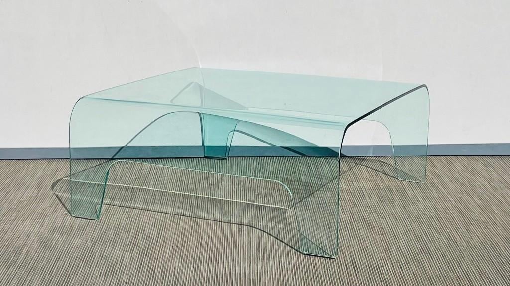 Salontafel # Vintage 90s # Vierkante lage tafel, Vintage Post Modern, Gebruikt, 50 tot 100 cm, Vierkant