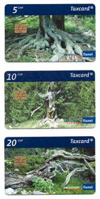 Zwitserland, 3 telefoonkaarten, dennenbos, Ophalen of Verzenden, Buitenland