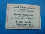 Oud lucifermerk o.a. Motel Breda / Hotel Bloemink Apeldoorn, Ophalen of Verzenden, Zo goed als nieuw, Luciferdoosjes of -merken