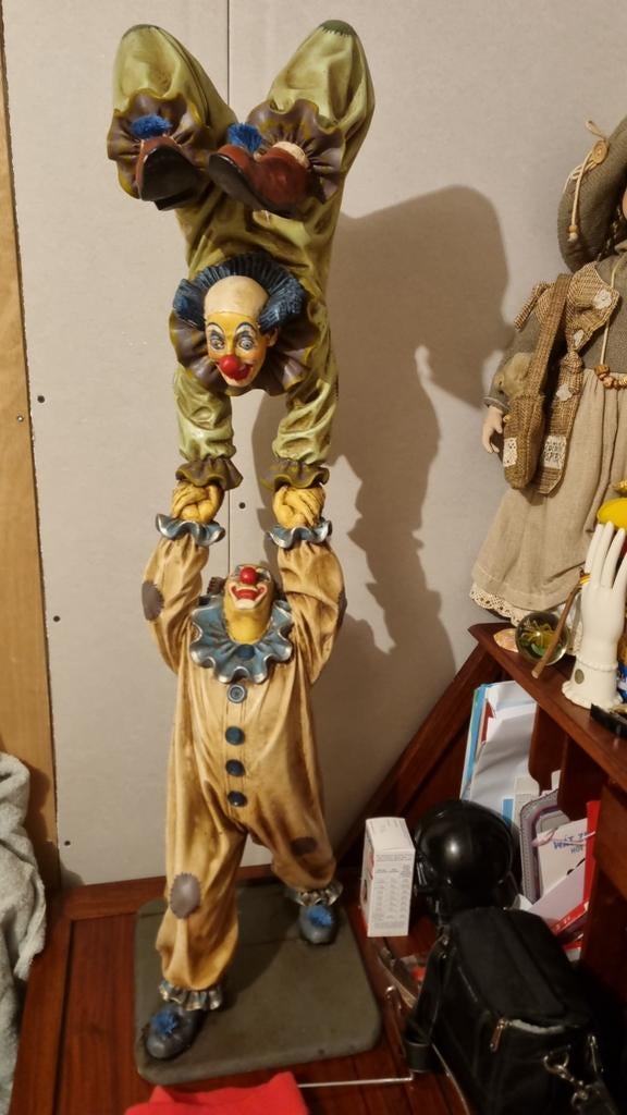 Unieke decoratieve clown sculptuur - 1 meter hoog, Verzamelen, Beelden en Beeldjes, Ophalen, Gebruikt, Mens