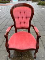 Vintage fauteuil met roze bekleding, Minder dan 50 cm, Gebruikt, Minder dan 75 cm, Ophalen of Verzenden