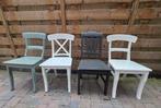 Brocante eettafel stoelen GRATIS!, Ophalen, Gebruikt, Wit