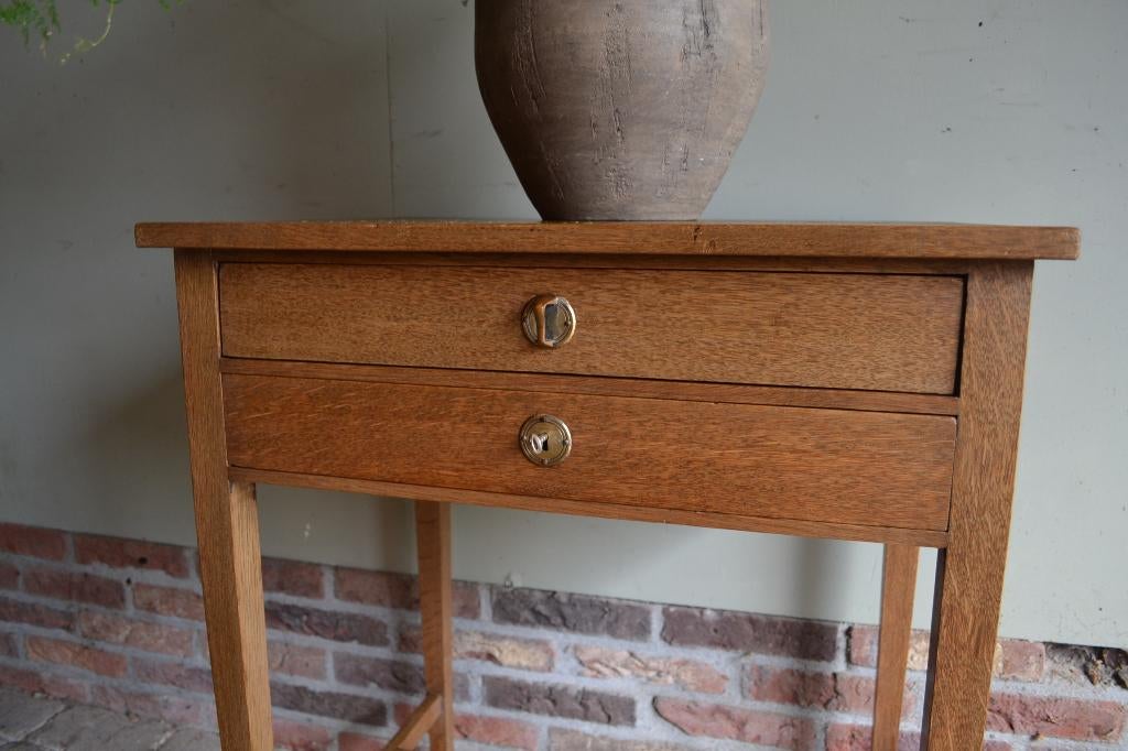 Prachtige antieke eiken houten Art Deco plantentafel., Verzenden