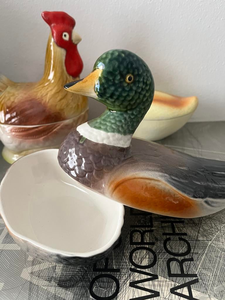 Brocante pate schaal Caugant uit Frankrijk relief kop, Verzenden, Zo goed als nieuw, Hert, Beeldje of Figuurtje