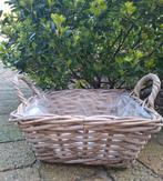 Plantenbak riet vierkant Rotan basket square Tuinmand Nieuw, Overige materialen, Minder dan 30 cm, Minder dan 60 cm, Vierkant