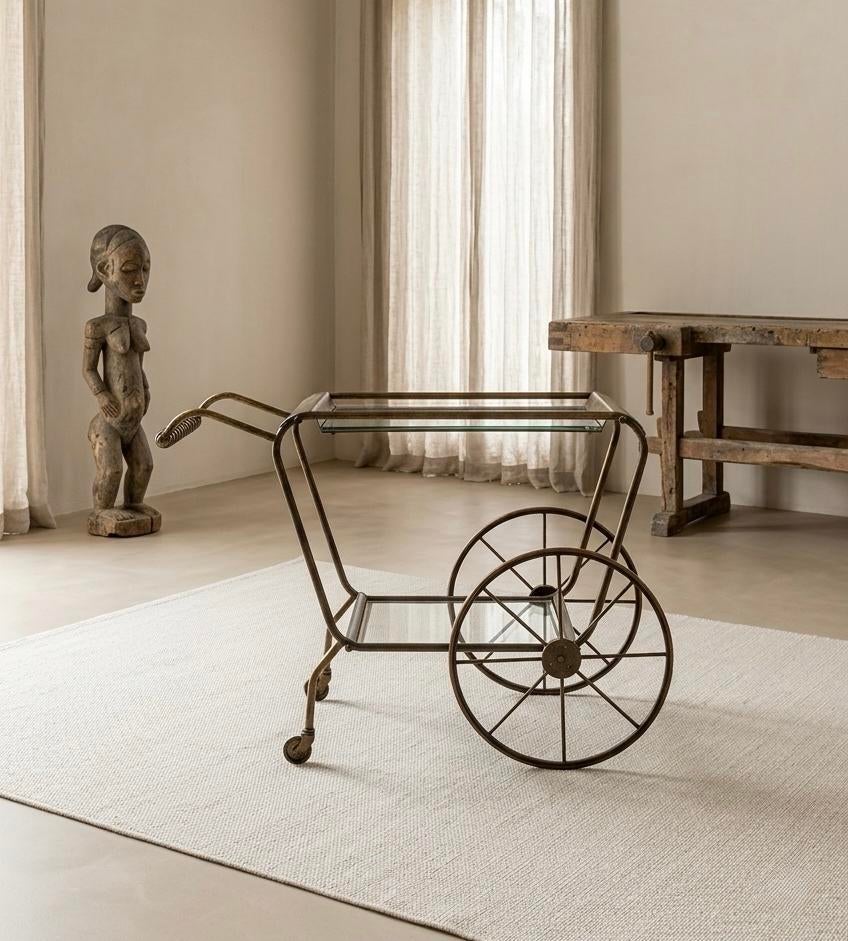 Antieke messing bar cart, Ophalen of Verzenden