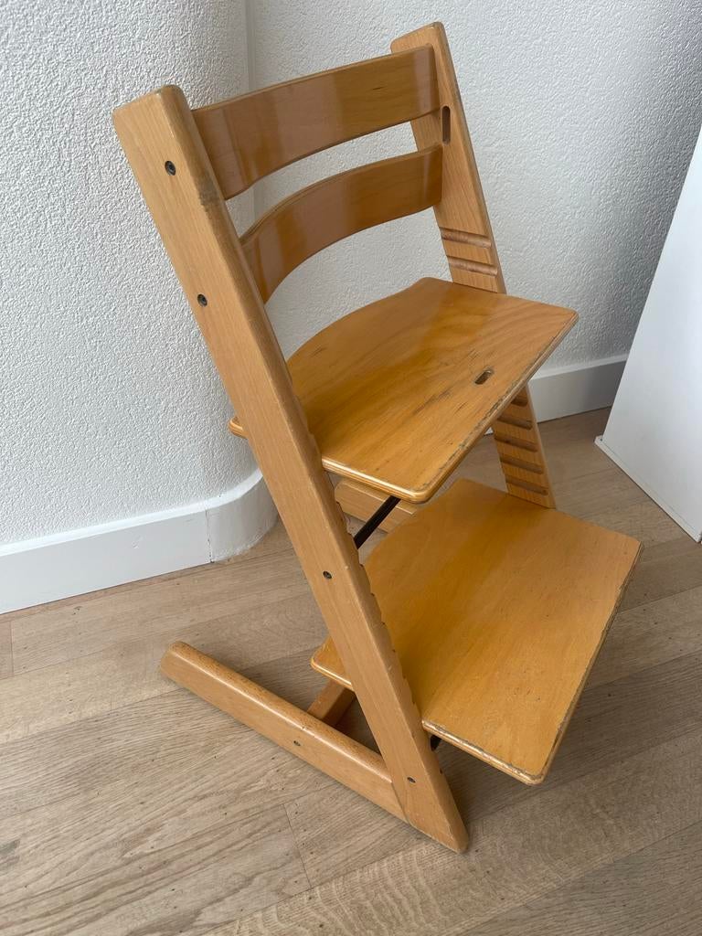 STOKKE Tripp Trapp meegroeistoel blank beukenhout, Kinderen en Baby's, Kinderstoelen, Ophalen, Gebruikt, Meegroeistoel