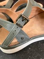 Groene leren sandalen mt 39 Mustang, Kleding | Dames, Schoenen, Ophalen of Verzenden, Zo goed als nieuw, Groen, Sandalen of Muiltjes