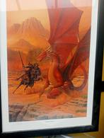 Ingelijste drakenprint 'Crimson Dawn' - 100/150, Ophalen of Verzenden