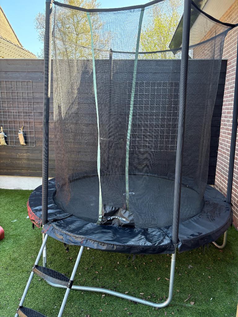 Trampoline met valnet, Ophalen, Gebruikt