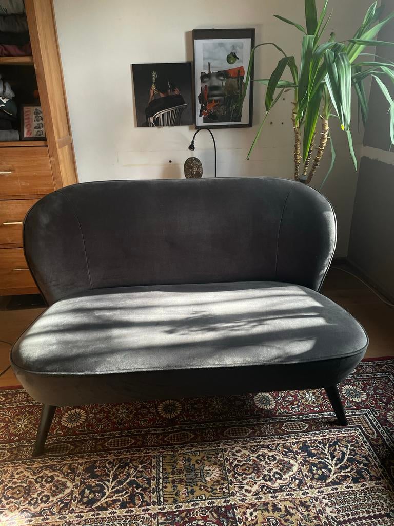 Woood Bankje Donkergrijs/Zwart - Uitstekende Staat, Huis en Inrichting, Banken | Complete zithoeken, Ophalen of Verzenden, Zo goed als nieuw