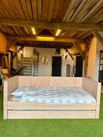 Eenpersoons steigerhout bed met onderschuifbed, Ophalen, Gebruikt, Steigerhout, Overige maten