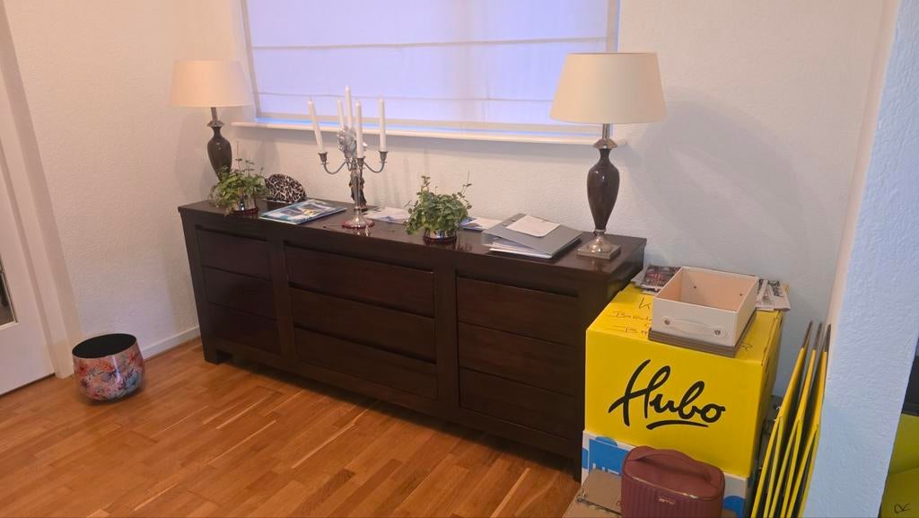 Zo goed als nieuwe koloniale dressoir, Huis en Inrichting, Ophalen, Zo goed als nieuw, Met lade(s), 25 tot 50 cm