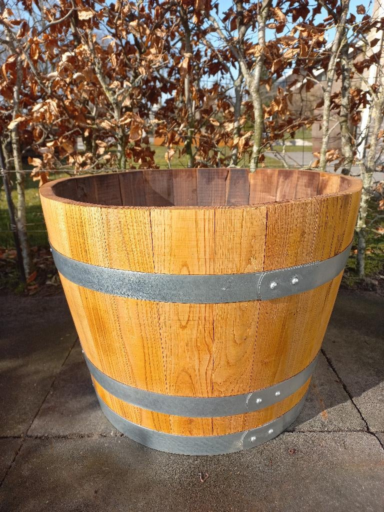 Kastanjehouten Vat Bloembak 3 maten, Ophalen, Rond, Nieuw, Balkon