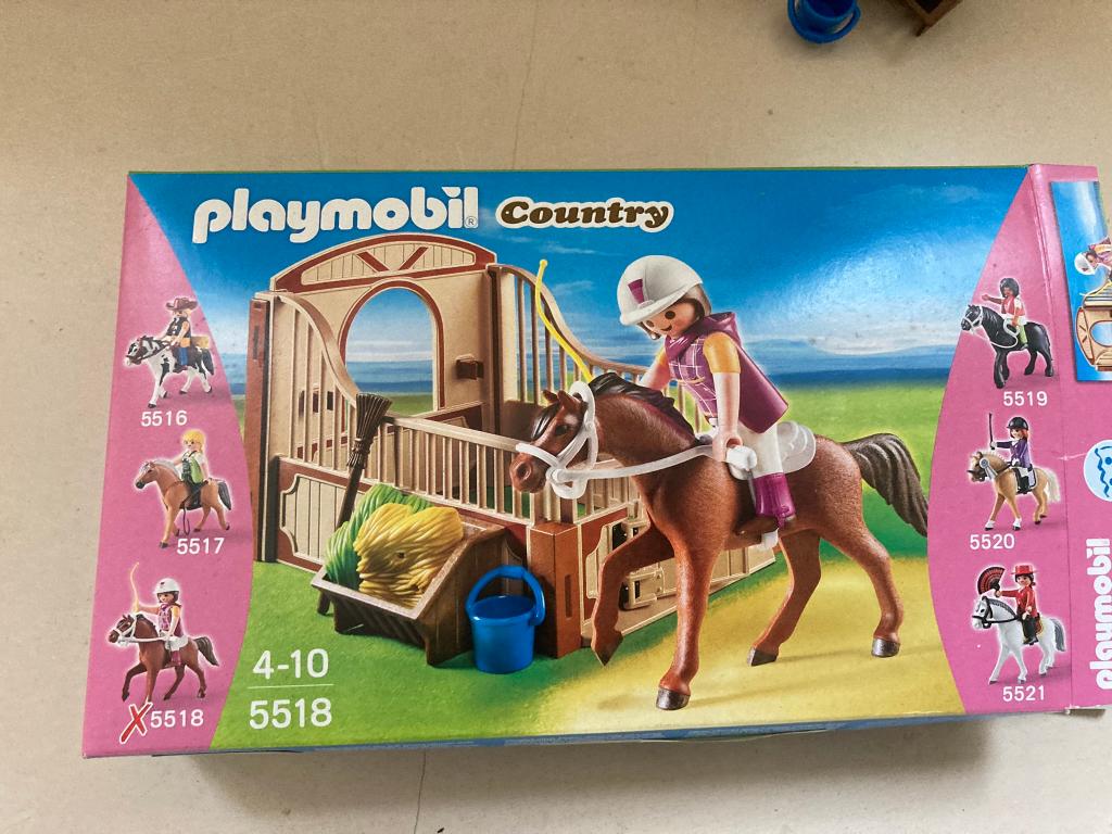 Playmobil paard met ruiter in box met doos set 5518!, Ophalen of Verzenden, Zo goed als nieuw, Complete set