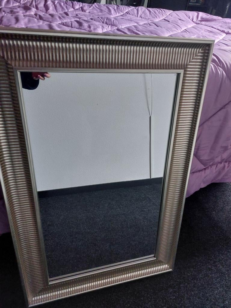 Spiegel goud/zilver 60 x 90 cm, Huis en Inrichting, Woonaccessoires | Spiegels, Ophalen, Zo goed als nieuw, Minder dan 100 cm