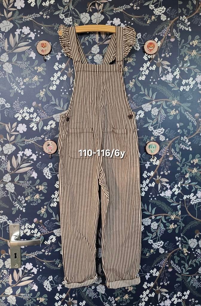 Gestreepte tuinbroek maat 110-116, Kinderen en Baby's, Kinderkleding | Maat 110, Ophalen of Verzenden