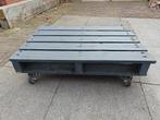 Grijze Pallet Salontafel/Bijzettafel op Wielen, Ophalen, Gebruikt, 50 tot 100 cm, 50 tot 100 cm