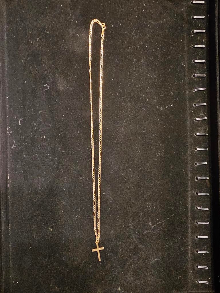 14k 585 Gouden ketting met kruisje, Ophalen of Verzenden