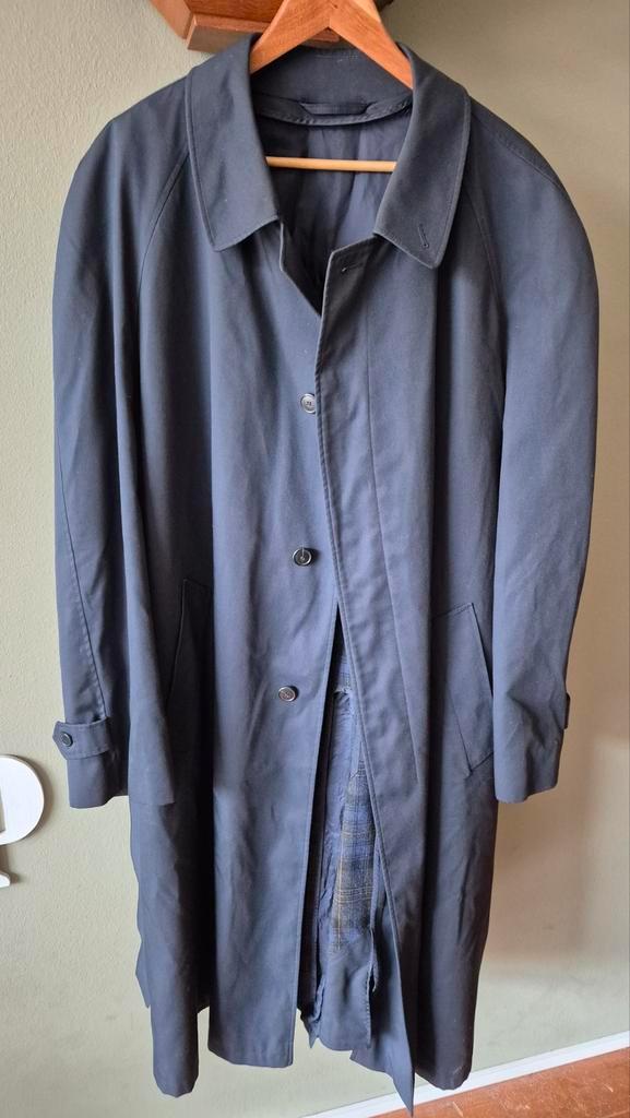 Trenchcoat blauw vintage mt 54/L wollen binnen jas kan uit, Kleding | Heren, Jassen | Zomer, Zo goed als nieuw, Maat 52/54 (L)