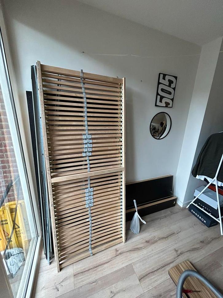 IKEA MALM Bedframe 160x200 Zwartbruin (gedemonteerd), Huis en Inrichting, Slaapkamer | Bedden, Gebruikt, Tweepersoons, 160 cm
