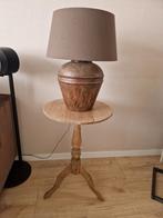 Mooie grote kruiklamp met linnen kap, Ophalen, Zo goed als nieuw, Landelijke, robuuste stijl