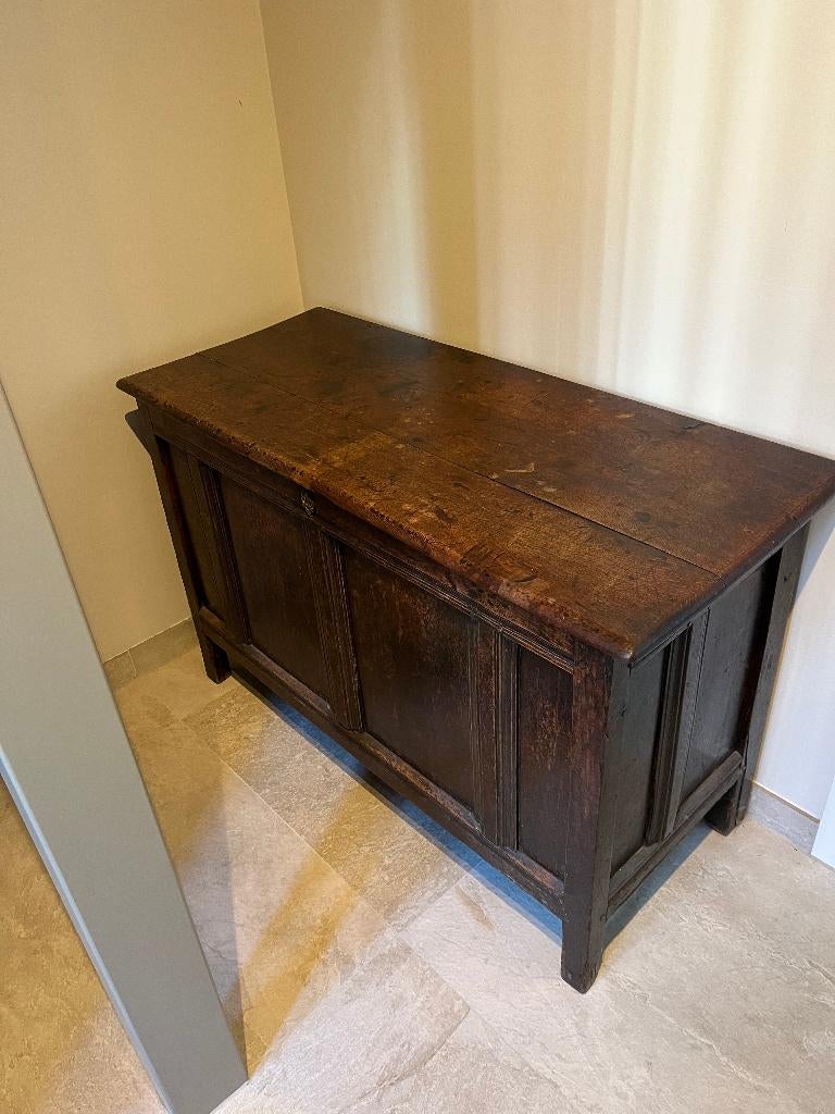 Robuuste Engelse eikenhouten dekenkist, Ophalen