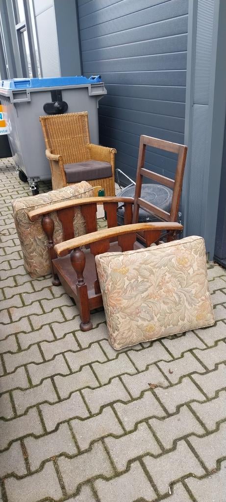 Rookstoel Antieke verstelbare stoel, Antiek en Kunst, Antiek | Meubels | Stoelen en Banken, Ophalen of Verzenden