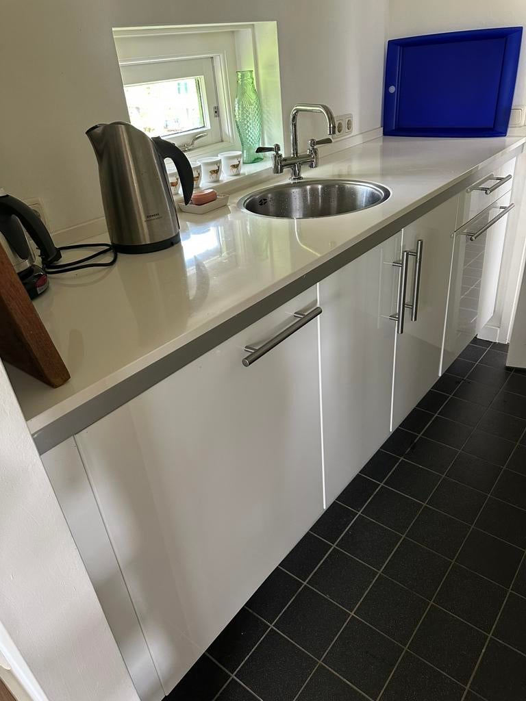 Keuken koelkast/vrieskastje spoelbak 2 buiten 1 binnenlades, Ophalen, Gebruikt, Wit, Hoekkeuken