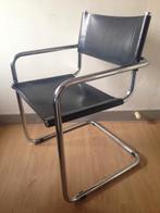 2x Mart Stam S34 Bauhaus stoel zwart leer chroom Buisframe, Huis en Inrichting, Stoelen, Gebruikt, Twee, Zwart, Vintage Bauhaus Design