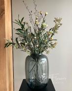 Zijden silk boeket met olijf, prunus en besjes NIEUW!, Binnen, Info@flowersbymirjam.nl, Nieuw, Transformatorstraat 6a