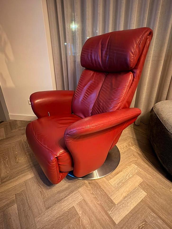 Mooie zo goed als nieuwe relaxstoel, Huis en Inrichting, Fauteuils, Zo goed als nieuw, Leer, 50 tot 75 cm, Ophalen of Verzenden