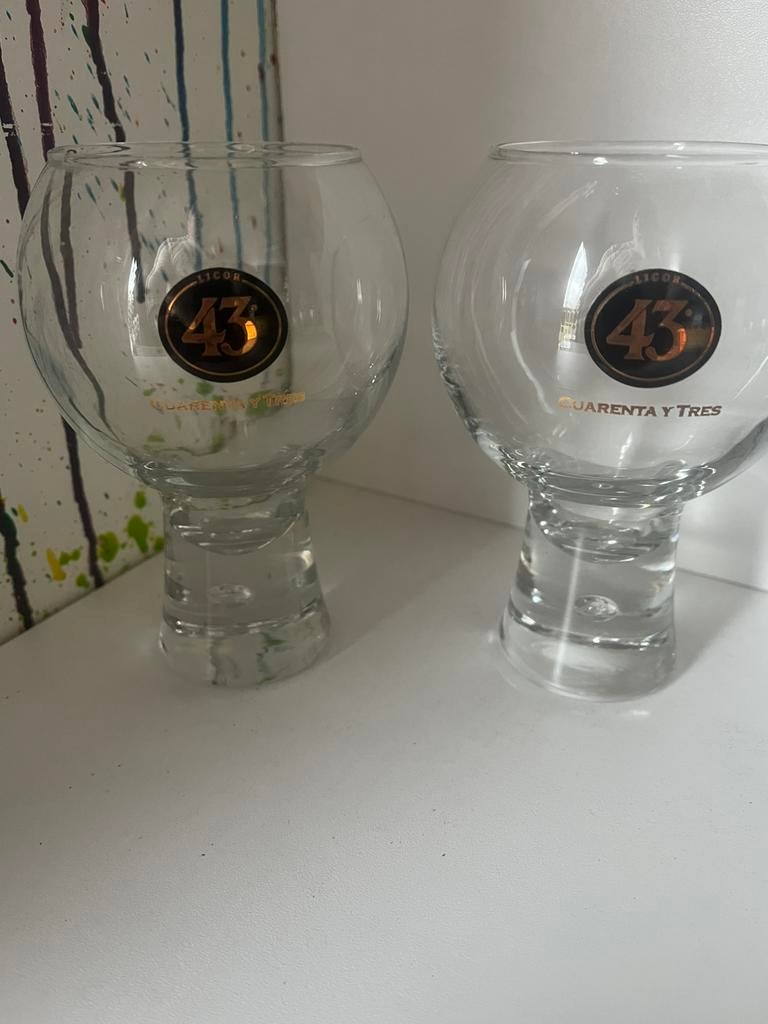Licor 43 glazen set van 2 glazen, Ophalen of Verzenden, Nieuw, Borrel- of Shotglas