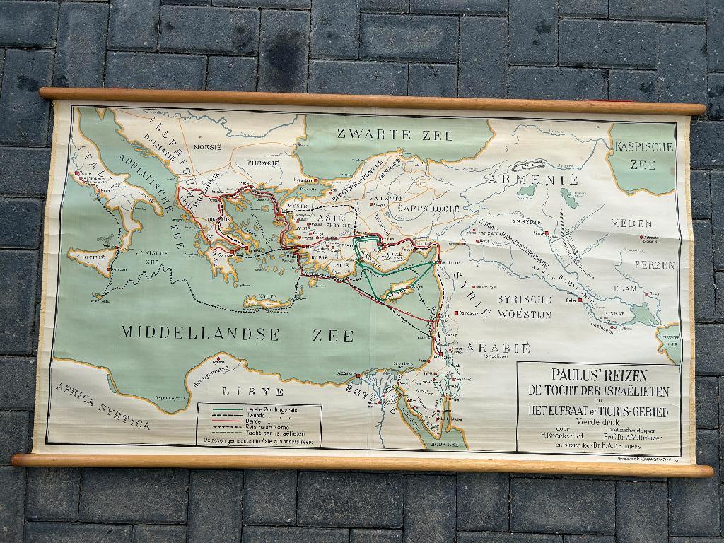 De reizen van Paulus, Antiek en Kunst, Antiek | Schoolplaten, Ophalen of Verzenden, Geschiedenis