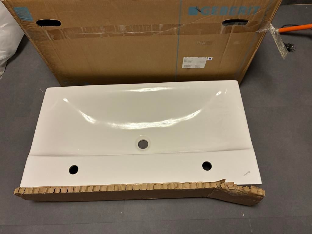 Sphinx 420 wastafel, Geberit, 90x48cm, wasbak nieuw, Doe-het-zelf en Verbouw, Sanitair, Nieuw, Wastafel, Ophalen