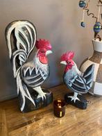 Decoratieve houten haan en kip - set - paasdecoratie, Ophalen of Verzenden