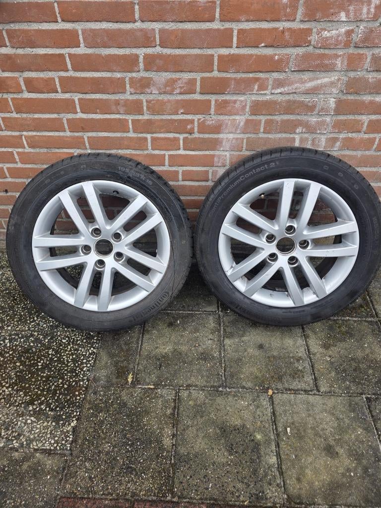 Twee Continental banden met velgen 195/55 R16, Ophalen of Verzenden
