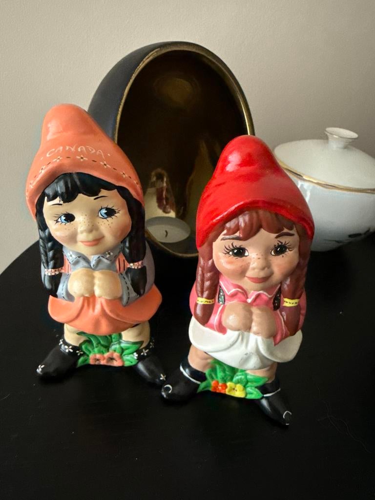 Vintage Scandinavische Kabouter Meisjes Beeldjes - 12,7 cm, Ophalen of Verzenden